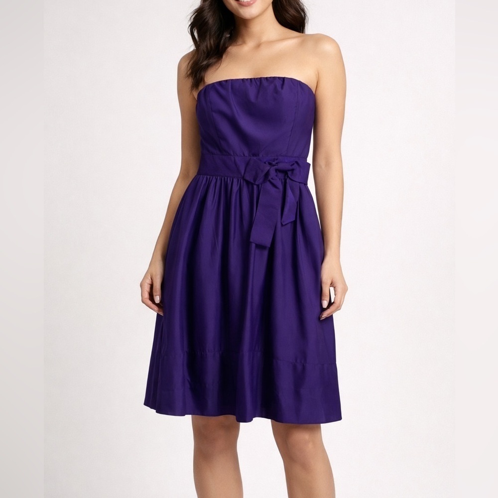 The Limited Vintage Strapless Bow Whimsical Purple Mini Dress Size 4 Girly Fairy